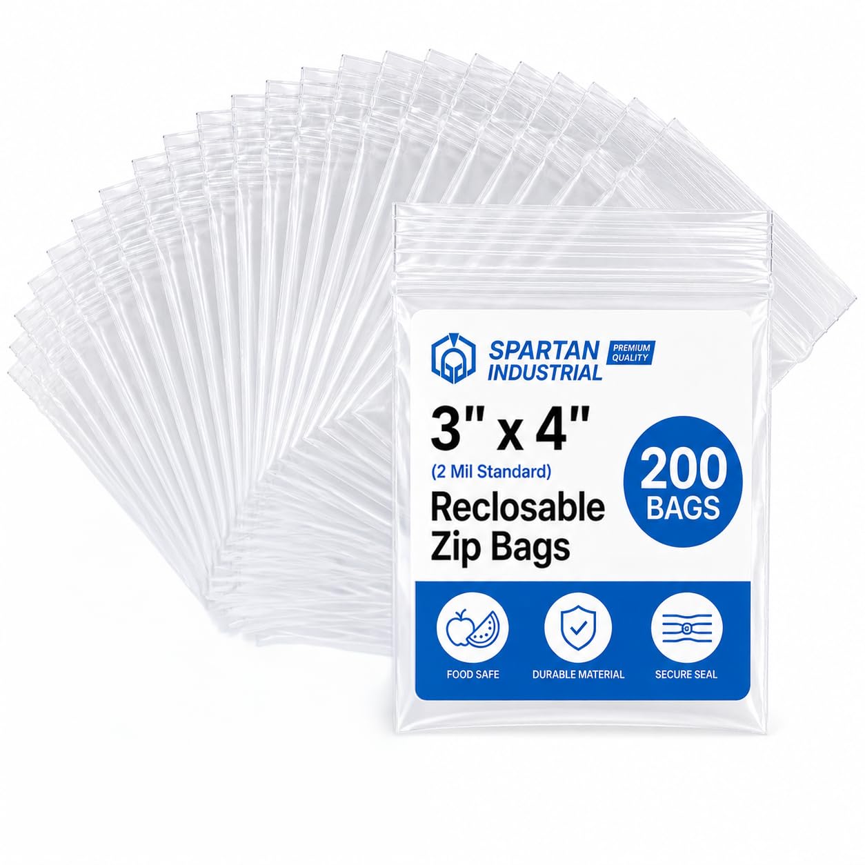 Amazon.com: Spartan Industrial - 3” X 4” (200 Count) 2 Mil Clear